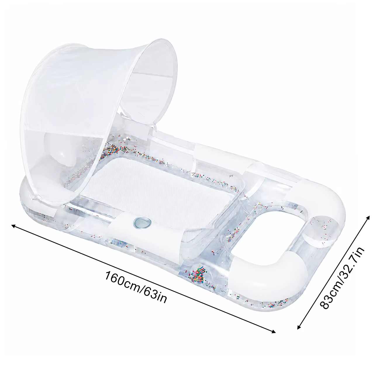 1 pièce - Flotteur gonflable pour piscine avec auvent pare-soleil, lit flottant en maille avec porte