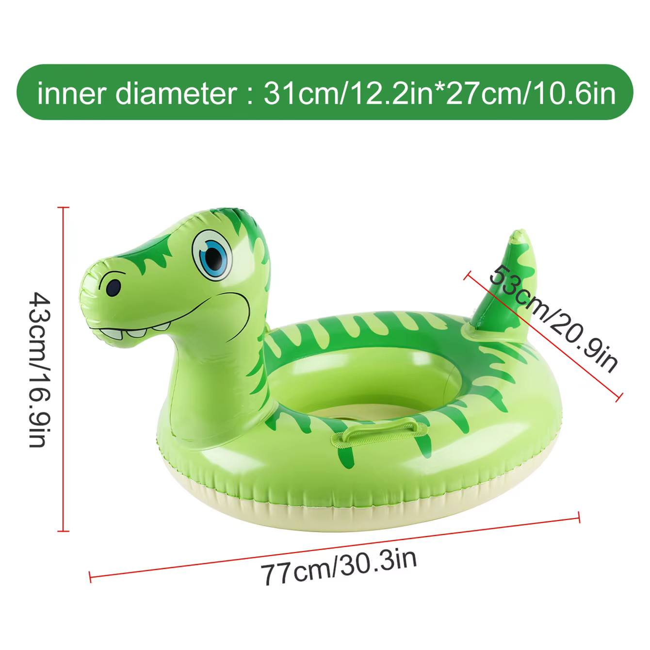 Flotteurs de piscine gonflables en forme de dinosaure, radeau gonflable avec poignée, flotteurs gonf