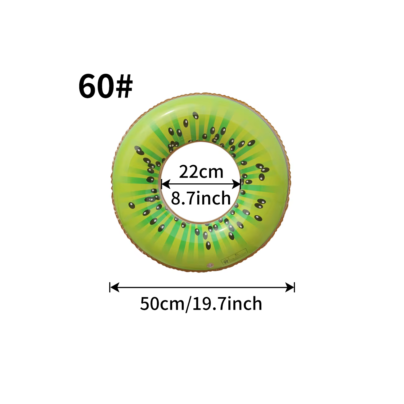 1PC Bouée gonflable pour piscine en forme de fruits, motifs pastèque, kiwi, orange, citron, en PVC d