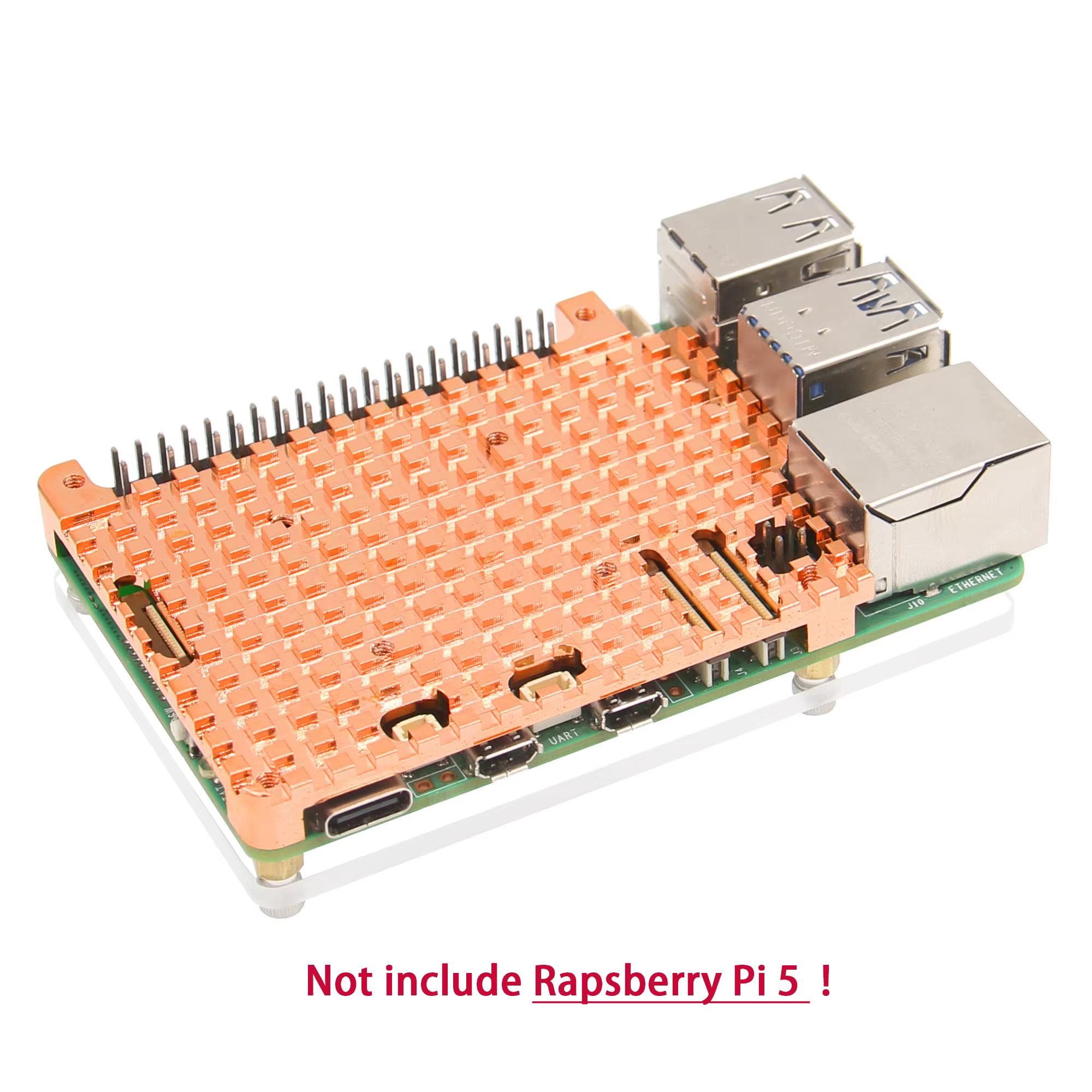 Radiateur en cuivre pour dissipateur thermique Raspberry Pi 5 uniquement pour Pi 5