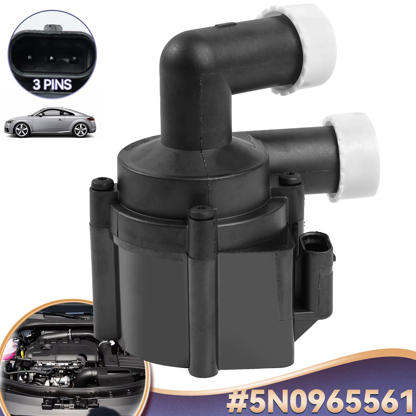 5N 0965561 Pompe à eau de refroidissement auxiliaire pour voiture, 5N0 965 561, pour Audi A1 A3 Q3