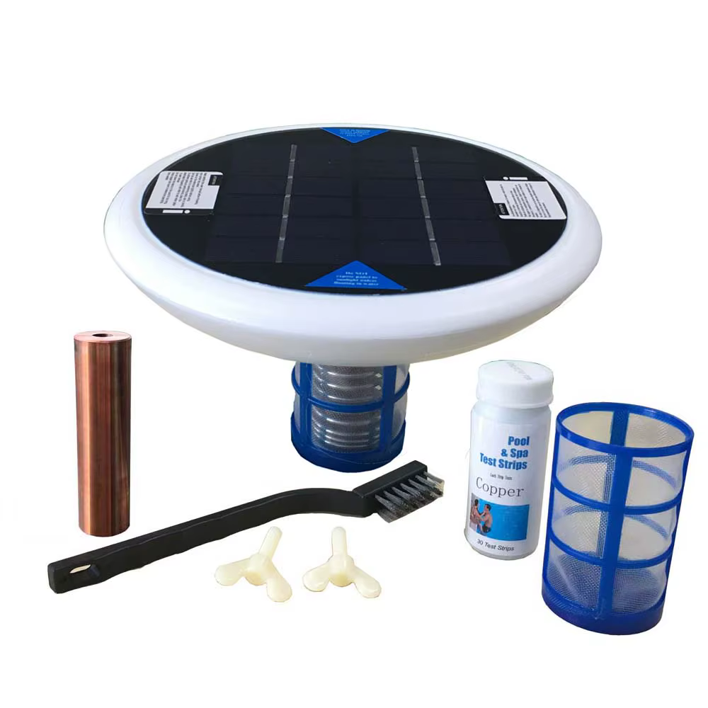 Purificateur de filtre à eau ioniseur solaire pour piscine, 85% moins, prévention des algues, garde