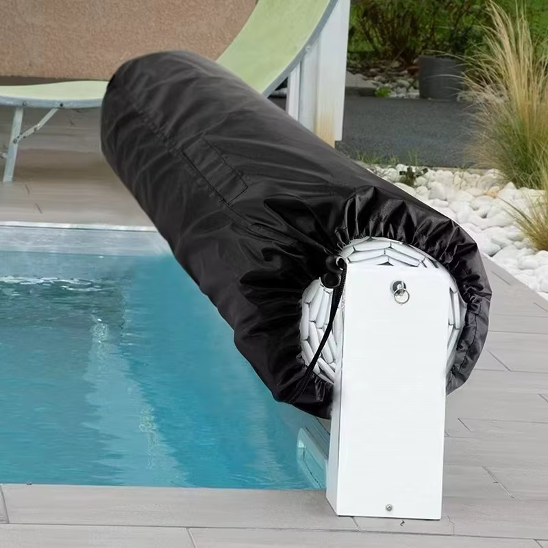 1 couverture de bobine solaire robuste pour piscines, couverture durable avec système de bobine à ro