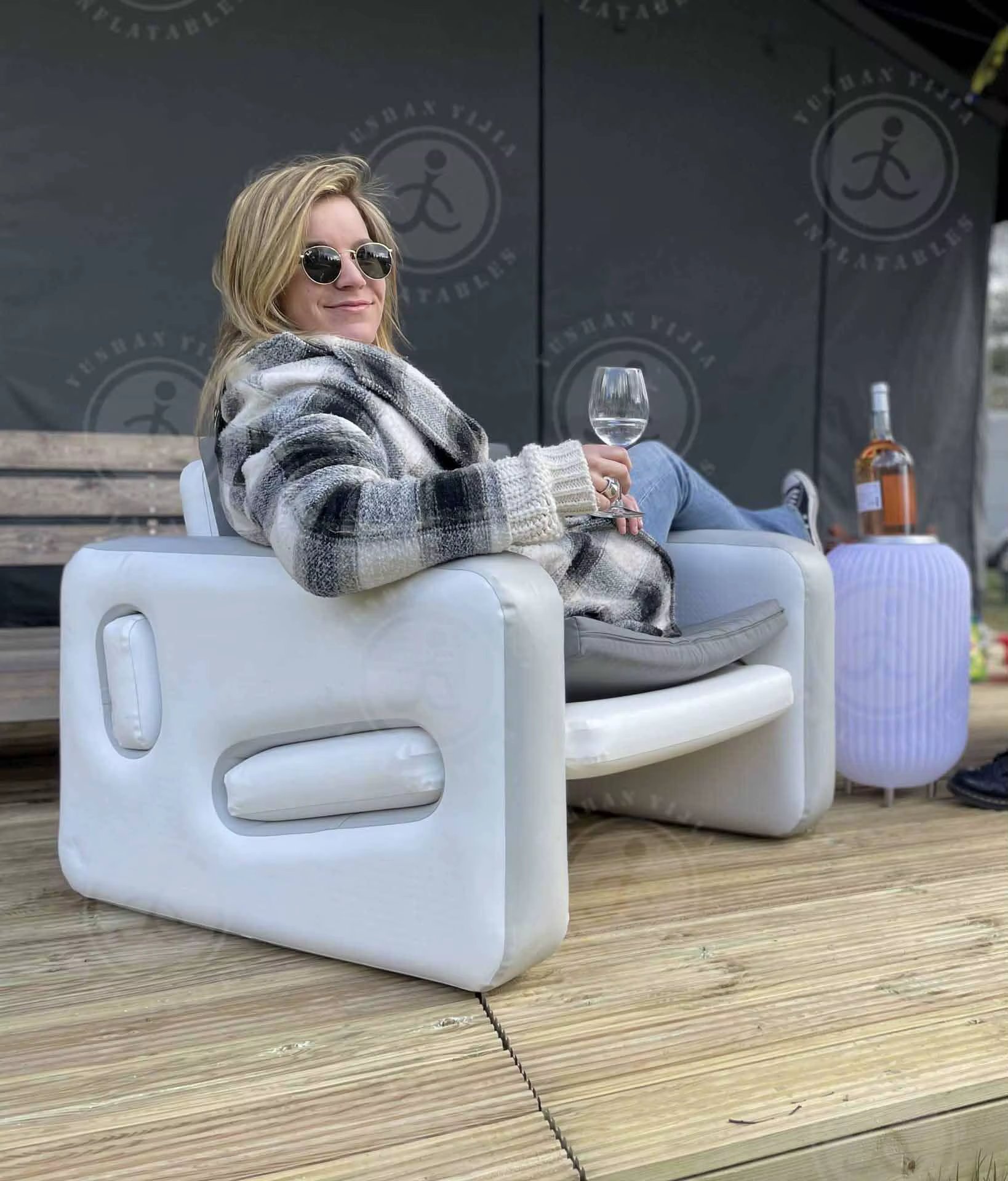 Chaise d'eau flottante gonflable pour piscine, prix d'usine, chaise longue gonflable avec siège à ba