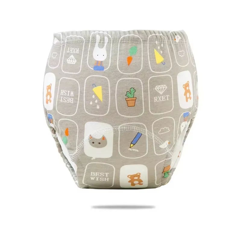 Pantalon d'entraînement de pot de dessin animé pour bébé, couche lavable et réutilisable en tissu de