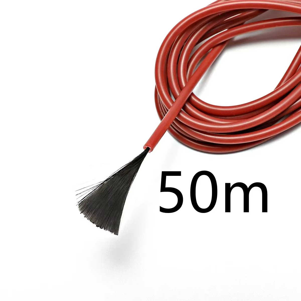 Bobine de câble chauffant au sol en fibre de carbone, fils chauffants, chaud, 50m, 12K, 33ohm par m