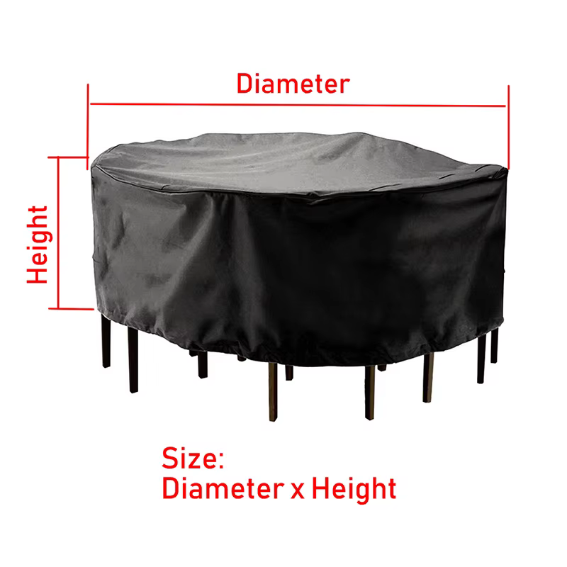 Juste de Protection Imperméable pour Meubles de Jardin, Couverture pour Table Ronde d'Extérieur, Pro