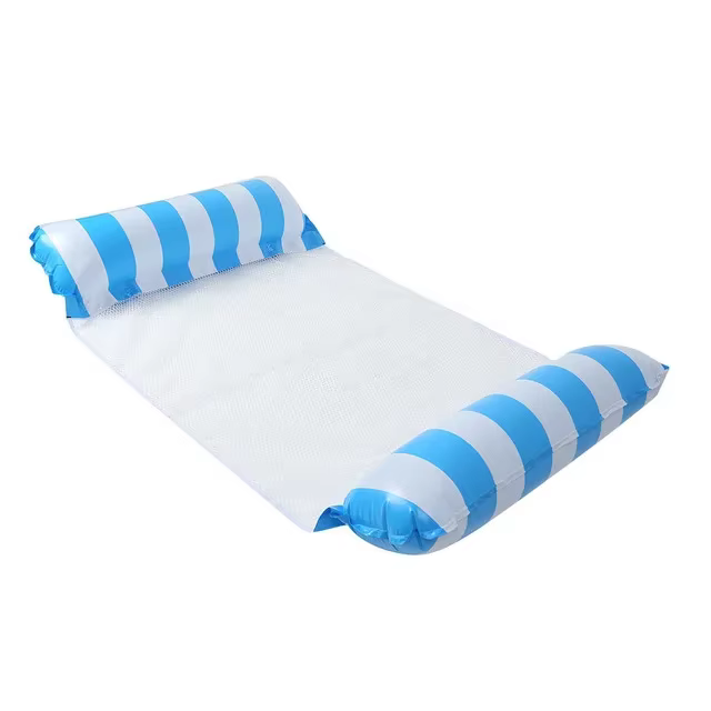 Matelas d'eau flottant gonflable pour natation d'été, hamac à rayures, chaises longues, jouets de Sp