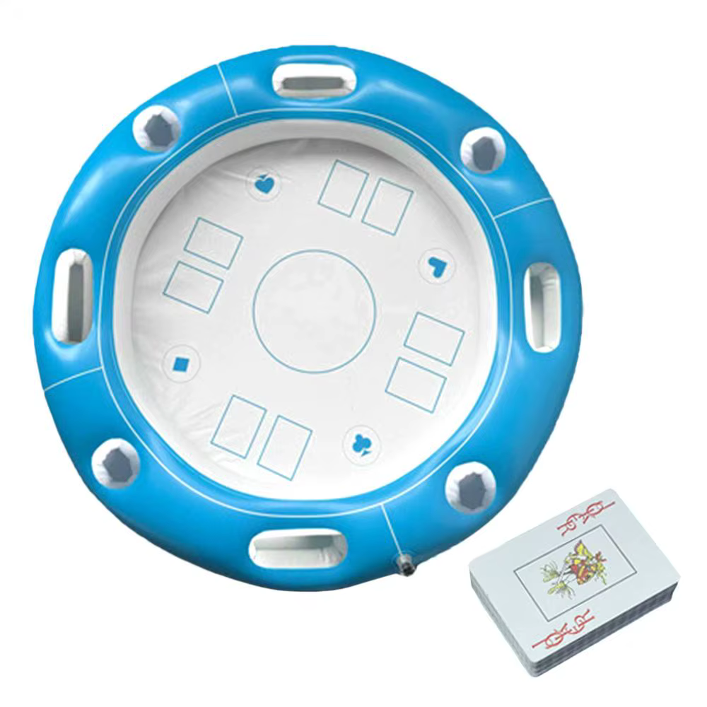 Table flottante pour piscine avec porte-boissons et cartes incluses, table de jeu de cartes flottant