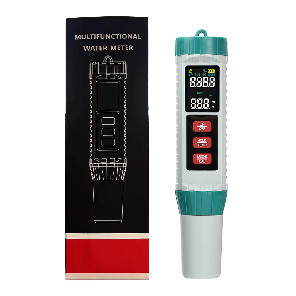 Testeur multifonctionnel de qualité de l'eau 5 en 1, haute précision, EC/TDS/SALT/PH/température pou