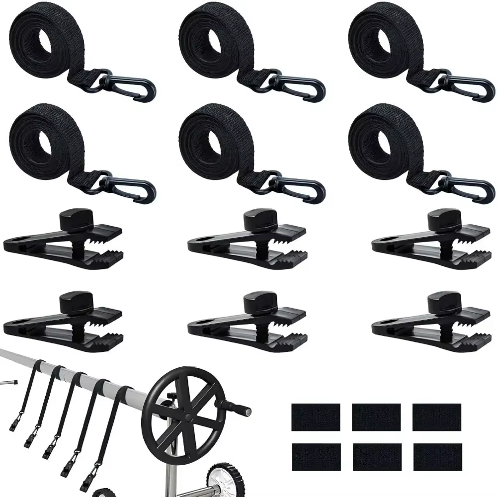 Kit de fixation de bobine de couverture solaire de piscine robuste, 18/24 pièces, Kit de fixation de