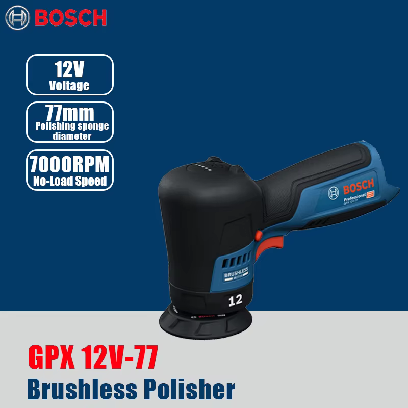 Machine à cirer et polir les voitures Bosch GPX 12V-77 sans balais, 7000 tr/min, vitesse réglable, o