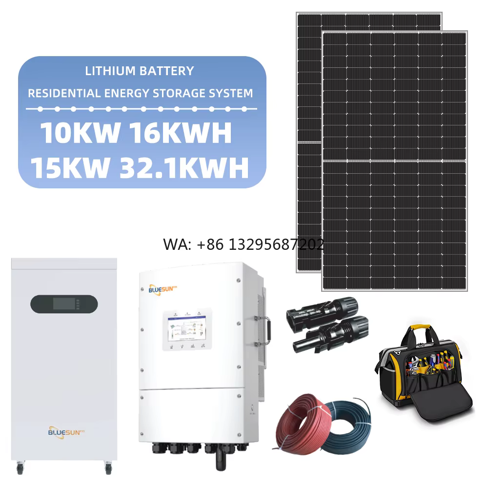 Système solaire domestique complet 10KW 15KW avec batterie de secours LiFePO4 16kWh 32kWh, installat