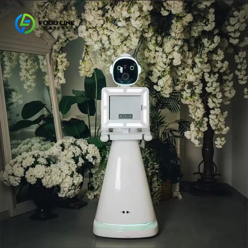 Robot photo interactif automatique humanoïde blanc personnalisé pour les mariages, les fêtes et les 