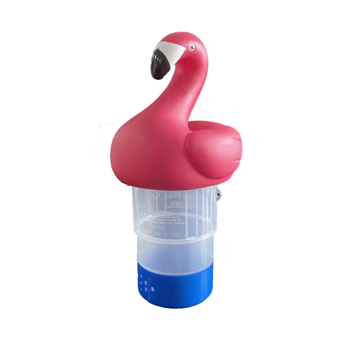 Distributeur de chlore flottant en forme de flamant rose pour piscine, distributeur de pastilles chi