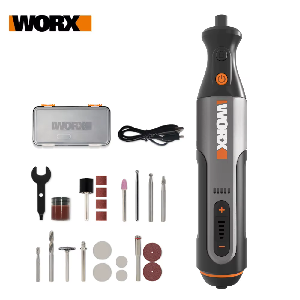 Worx 8V outil rotatif WX106 Mini perceuse sans fil gravure meulage Machine de polissage chargeur USB