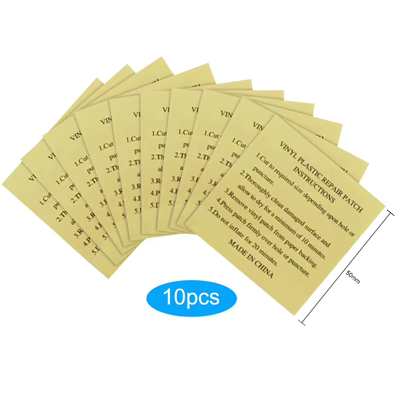 Lot de 10 patchs de réparation en PVC pour piscine, kit de réparation étanche pour bouées de natatio
