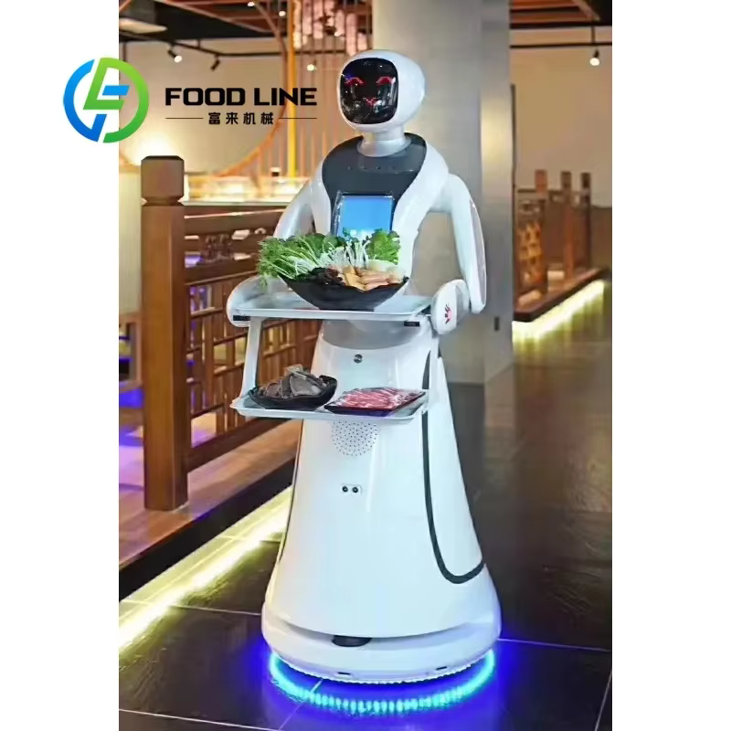 Robot de service intelligent avec capteur 360°, autonomie de 12h, 3 plateaux, charge de 10 kg, pour 