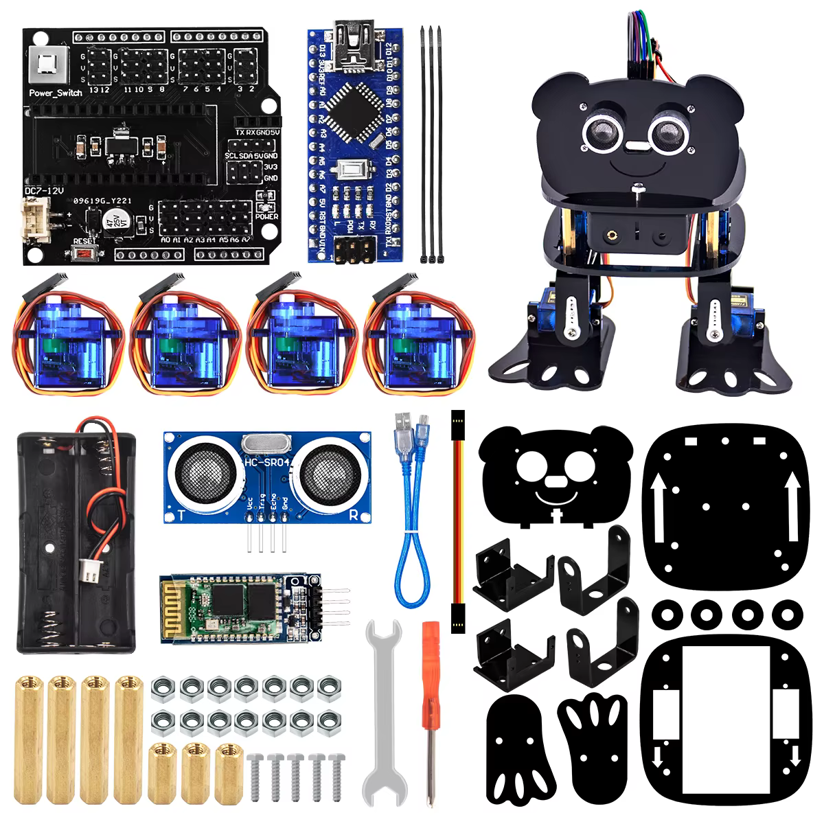 LAFVIN-Kit de bricolage 4-DOF KrasnoRobot, programmable, pour Ardu37, jouet électronique, compatible