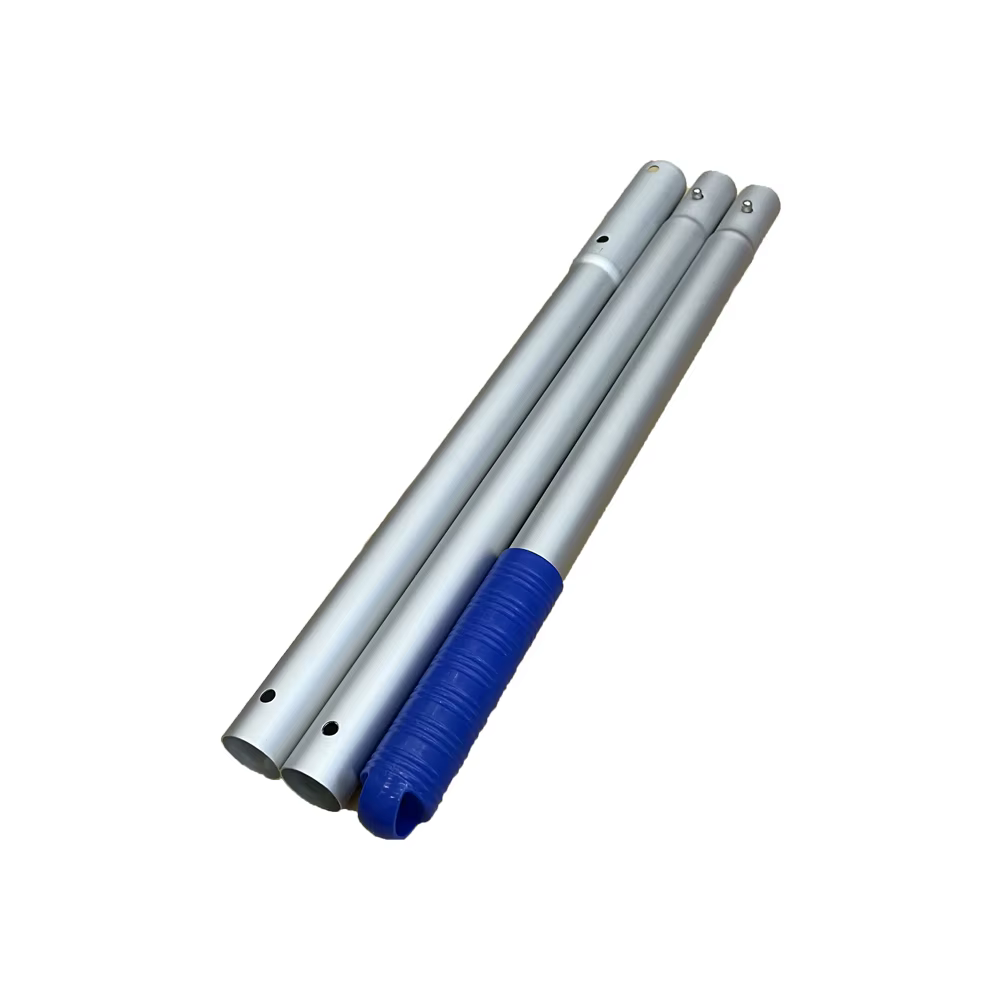 Perche de piscine télescopique réglable en alliage d'aluminium robuste, kit d'accessoires durables p