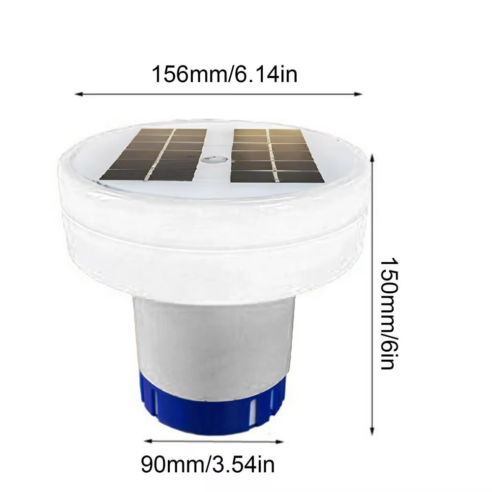Distributeur de chlore de chargement rvb pour piscine, nettoyeur d'eau flottant, purificateur à éner