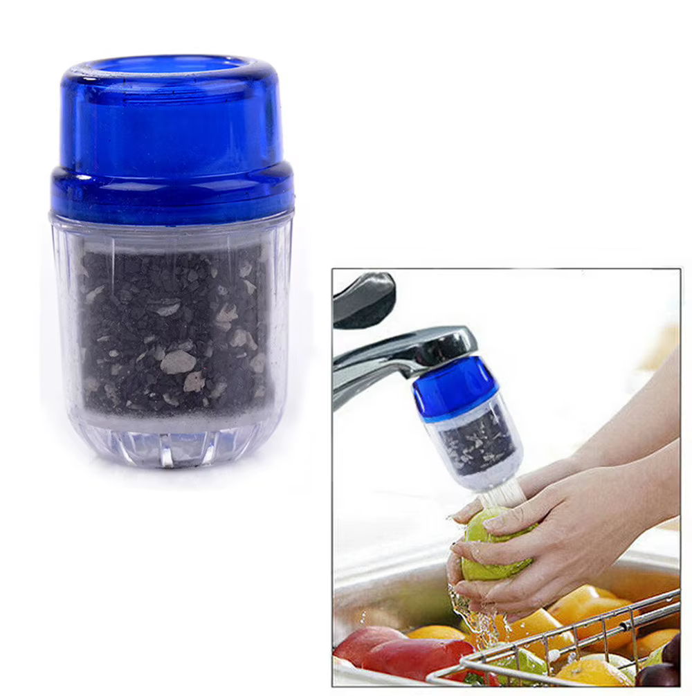 Filtre à eau à charbon actif à trois étapes pour robinet, double purificateur, tête de filtre, outil