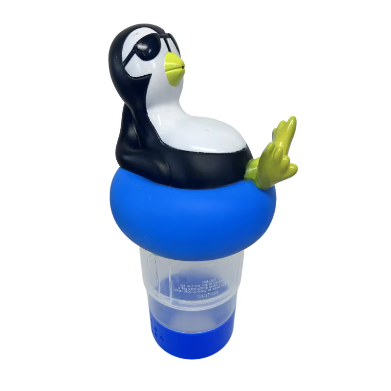 Distributeur de chlore flottant pour piscine (pingouin), convient aux comprimés de 1 et 3 pouces pou