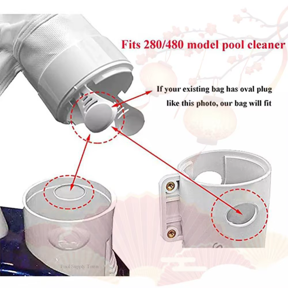Sac filtrant à fermeture éclair de remplacement pour nettoyeur de piscine Polaris 280 480, pièces de