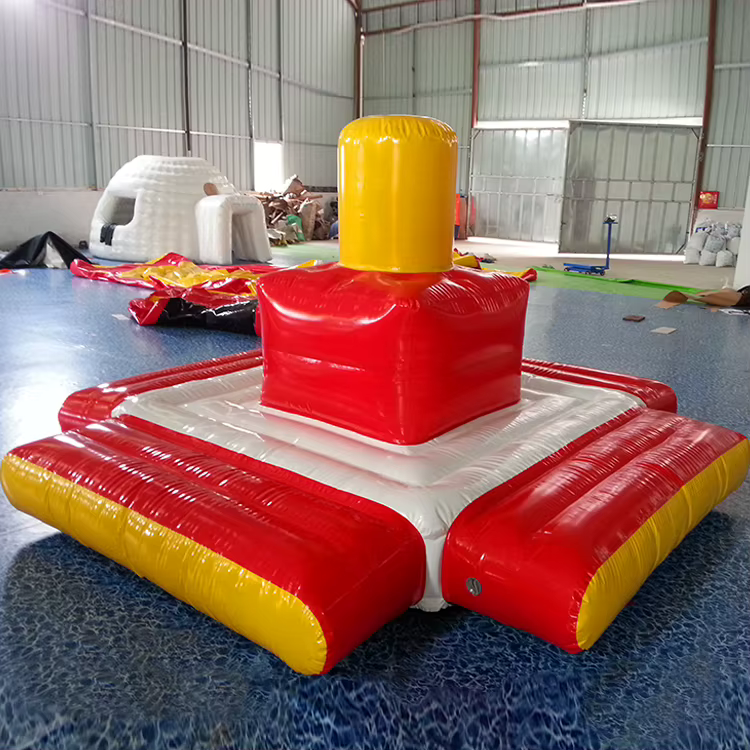 Toboggan flottant gonflable personnalisé de piscine d'îlot d'équipement de parc aquatique