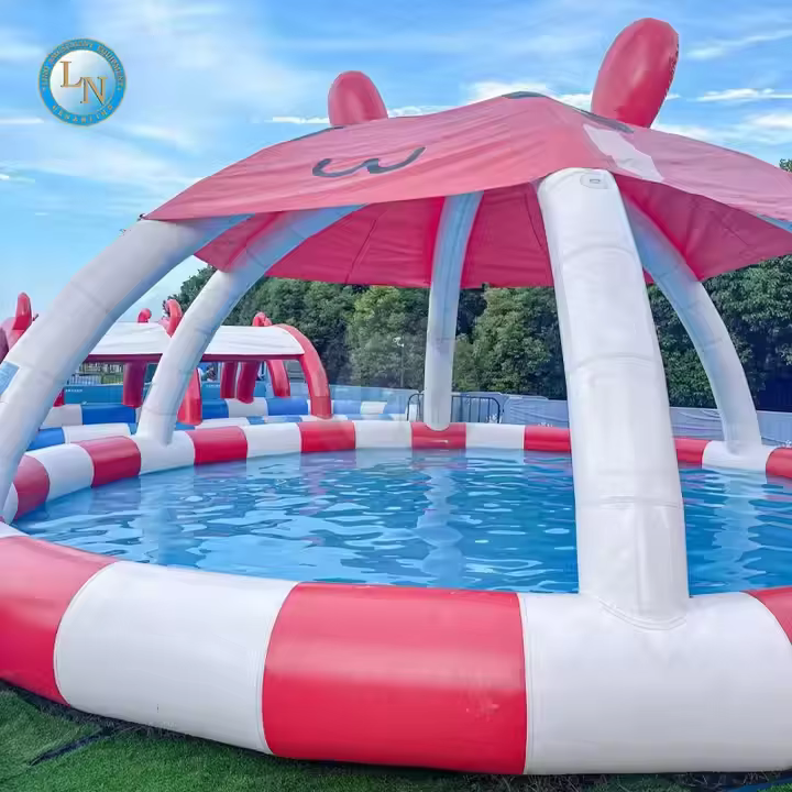 Piscine gonflable extérieure d'enfants avec le matériel de PVC de tente pour l'utilisation d'aire de