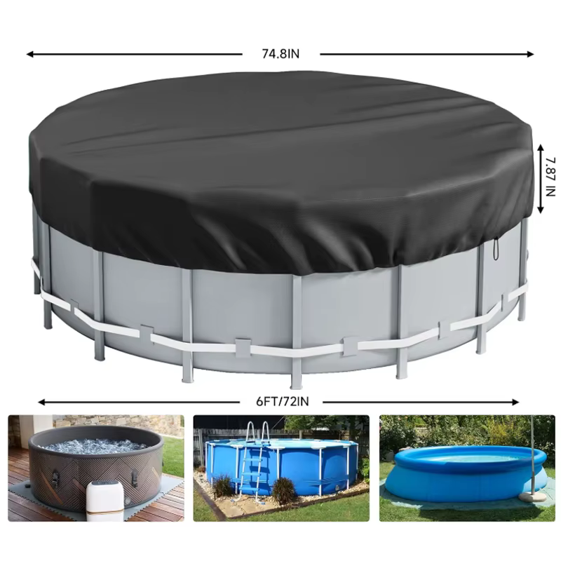 Couverture de piscine ronde universelle 210D compatible avec les piscines hors sol gonflables Intex