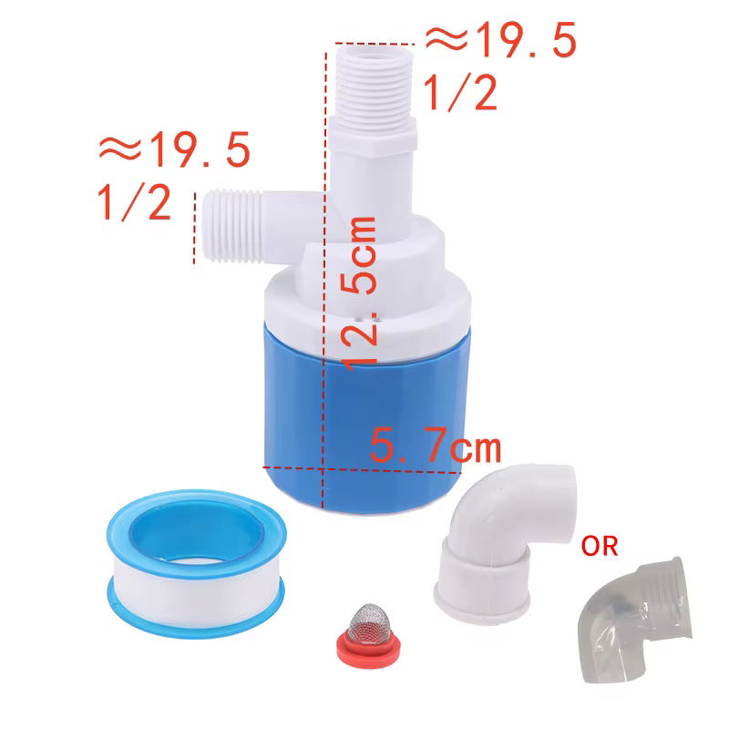 Vanne de contrôle automatique du niveau d'eau 1/2" 3/4" avec flotteur, pour réservoir, tour, piscine