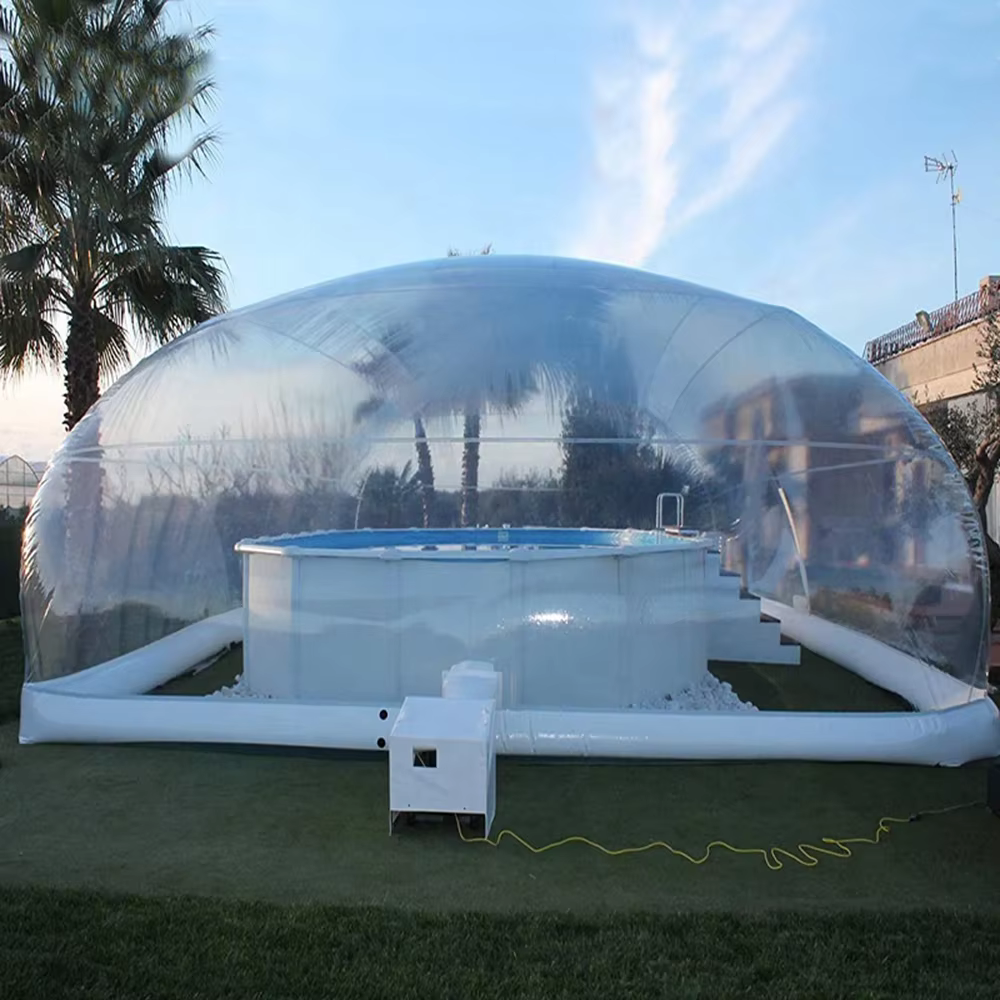 Couverture de piscine gonflable transparente pour usage commercial extérieur, tente dôme pour piscin
