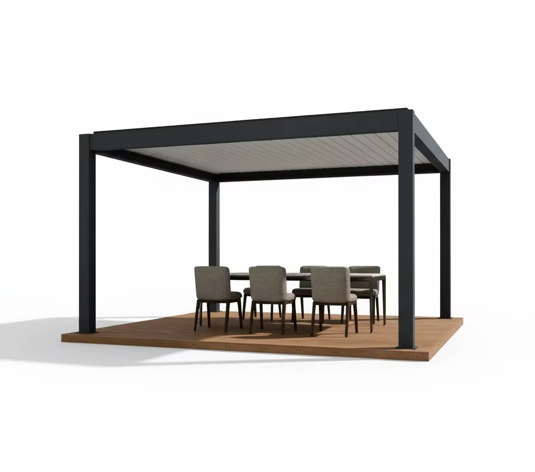 Pergola extérieure à lames orientables, en alliage d'aluminium 3x3m/3x4m/4x4m, auvent de pergola en