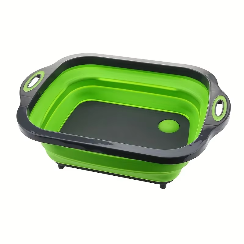 Bassin pliable portable et peu encombrant avec évier intégré et fonction de rangement - Idéal pour l