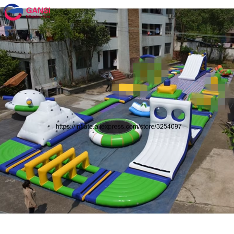 Parc aquatique gonflable géant, jeux aquatiques gonflables pour adultes pour la mer et le lac