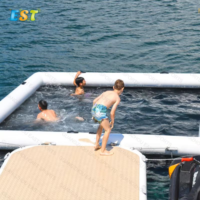 Piscine gonflable flottante de Yacht de piscine gonflable de mer de PVC de haute qualité avec la pis