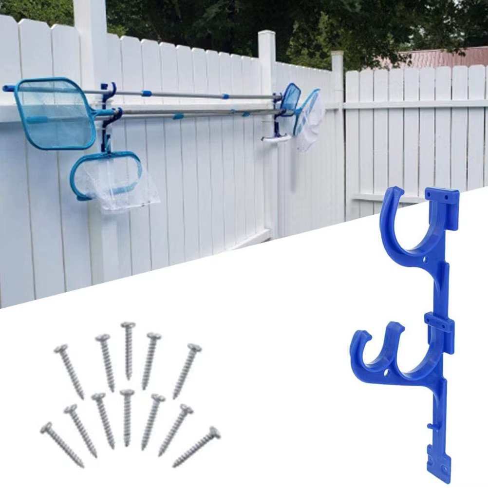 Crochets de support en plastique pour bâtons de piscine, porte-filets pour écumoire et brosse