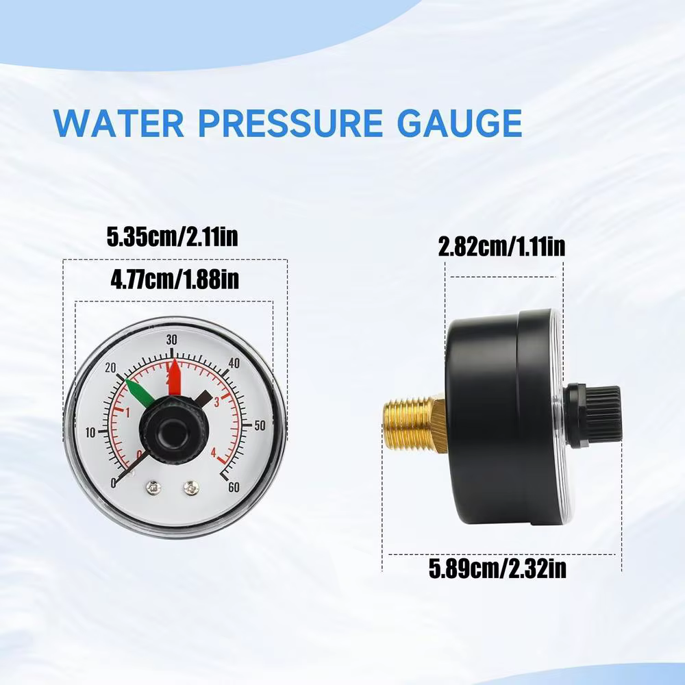 Manomètre de pression pour filtre de piscine 0-60 PSI, indicateur de pompe, test de remplacement pou