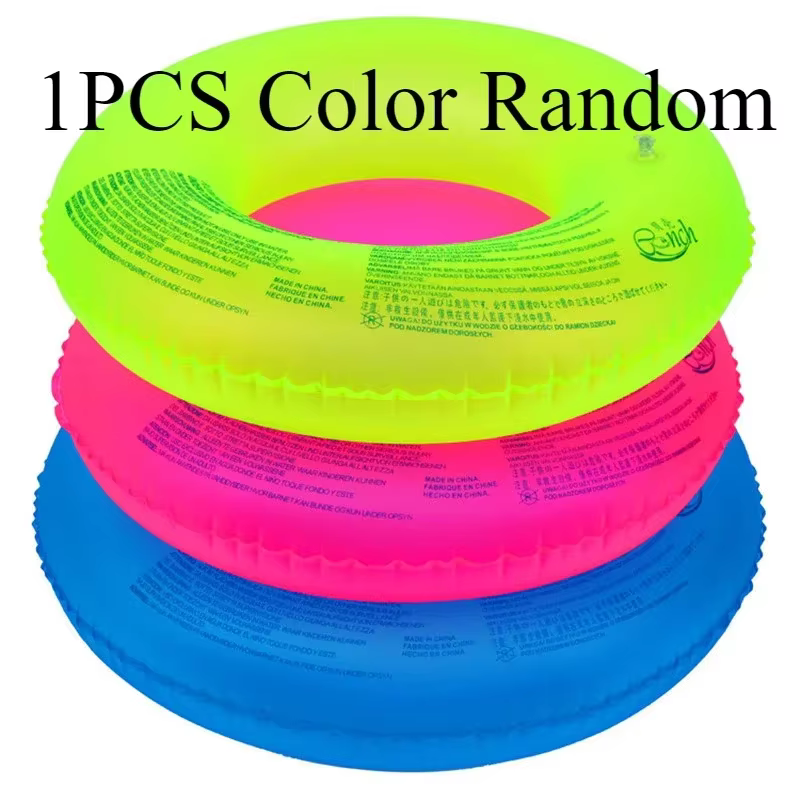 Jouets gonflables fluorescents pour piscine d'été, anneau de natation en plein air, couleur aléatoir