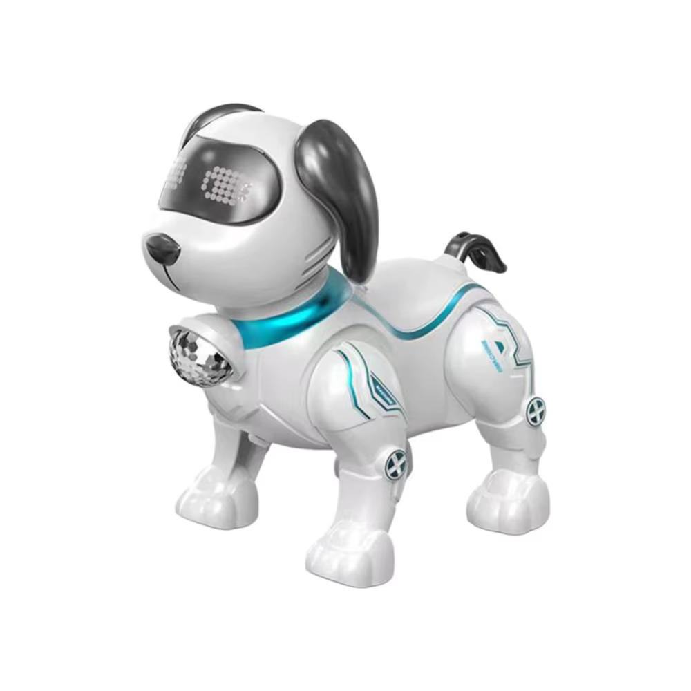 Chien robot électronique en plastique avec lumière, programmable, intelligent, interactif, qui march