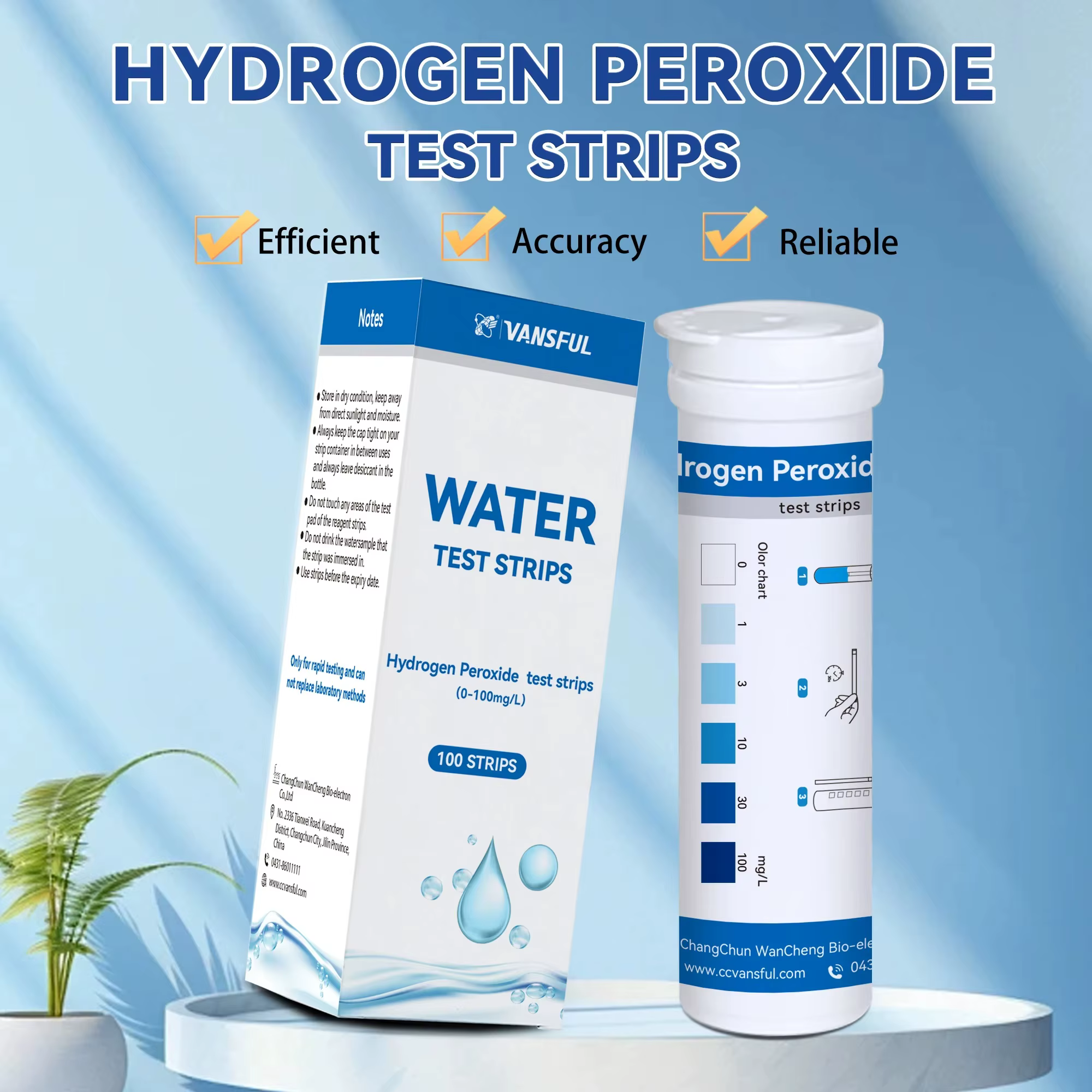 Bandes de test pour l'eau au peroxyde d'hydrogène H2O2 0-100Mg/L pour piscine, aquarium et eau potab