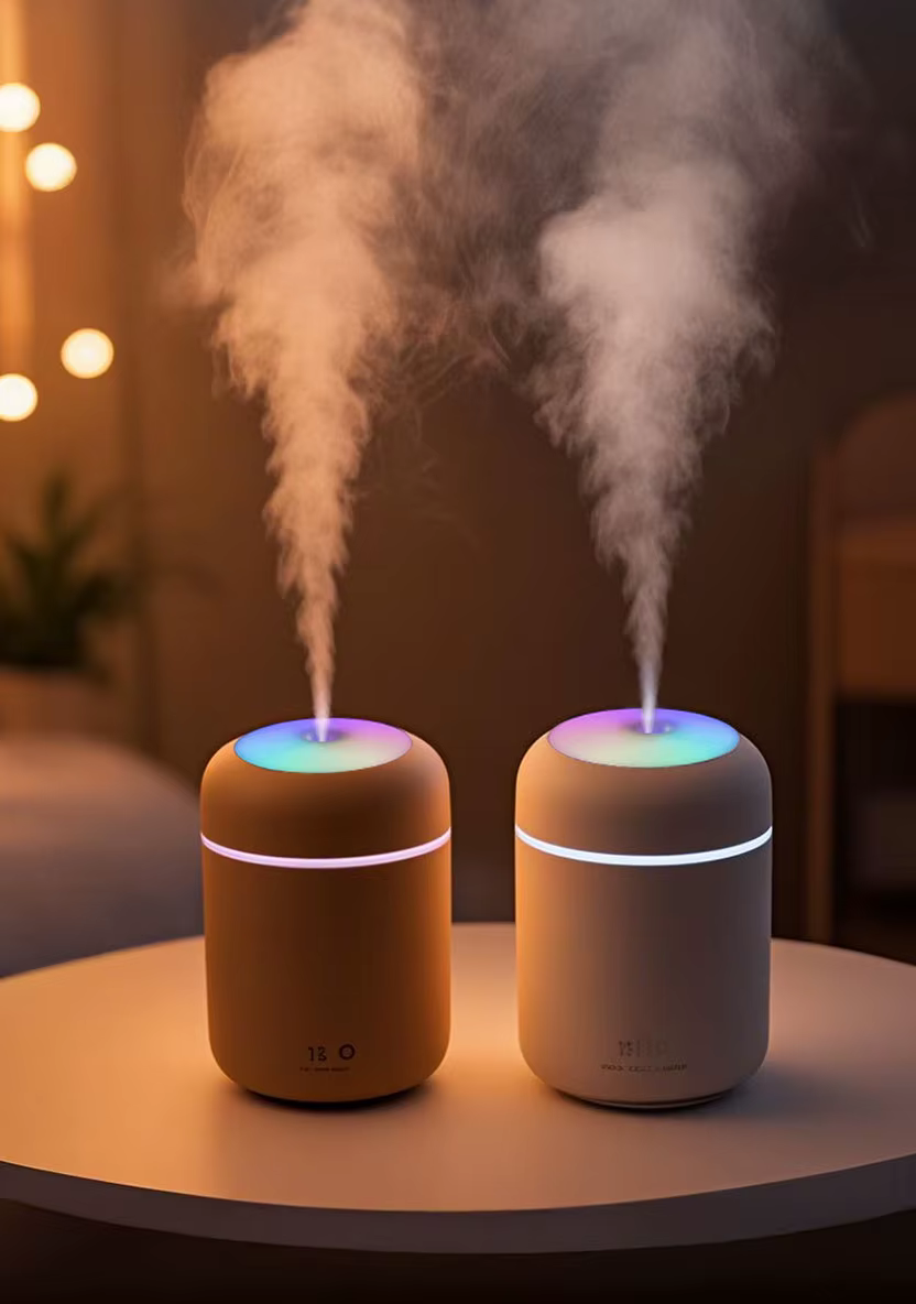 Diffuseur d'aromathérapie, humidificateur, purificateur d'air, voiture, usage domestique, huile essentielle d'aromathérapie légère de sept couleurs, 300ml