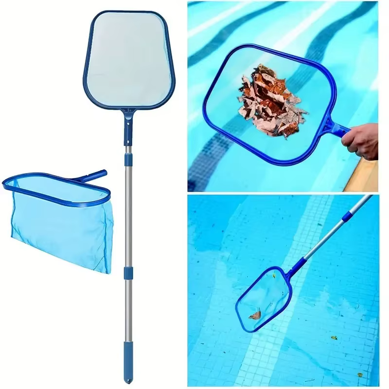 Lot de 3 épuisettes de piscine avec perche télescopique réglable de 17 à 40 pouces - Filet à mailles fines