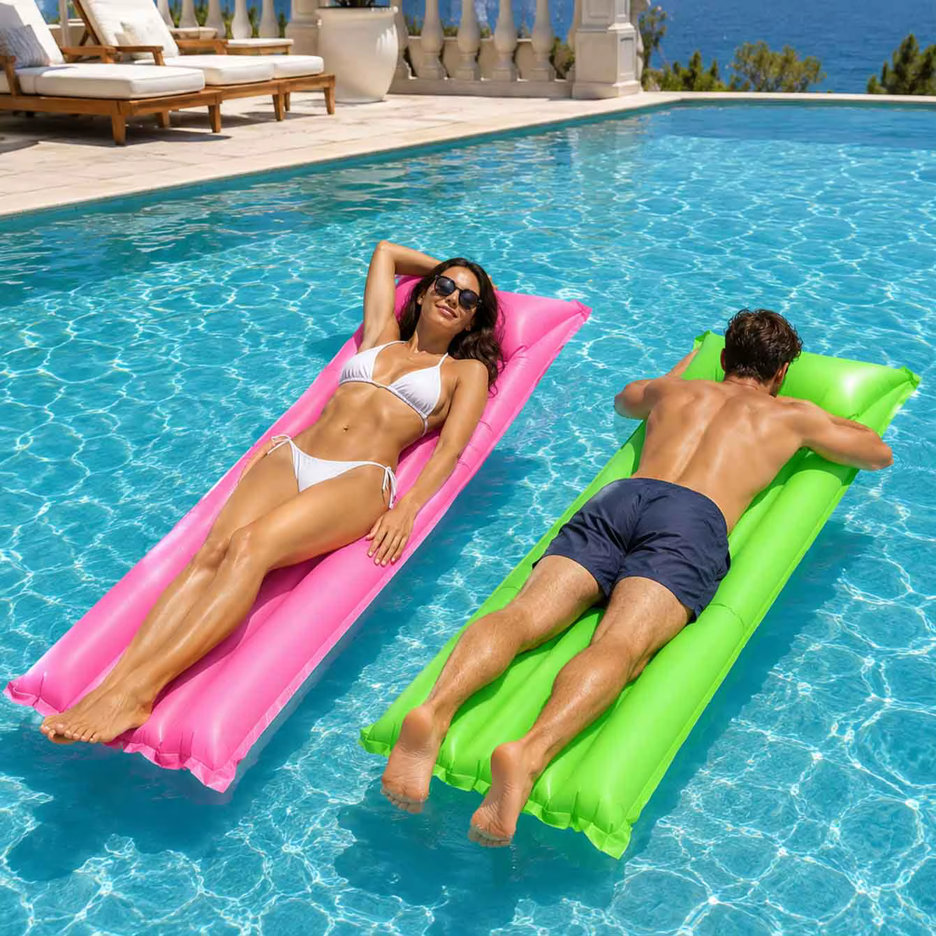 Matelas gonflable de piscine 1 pièce
