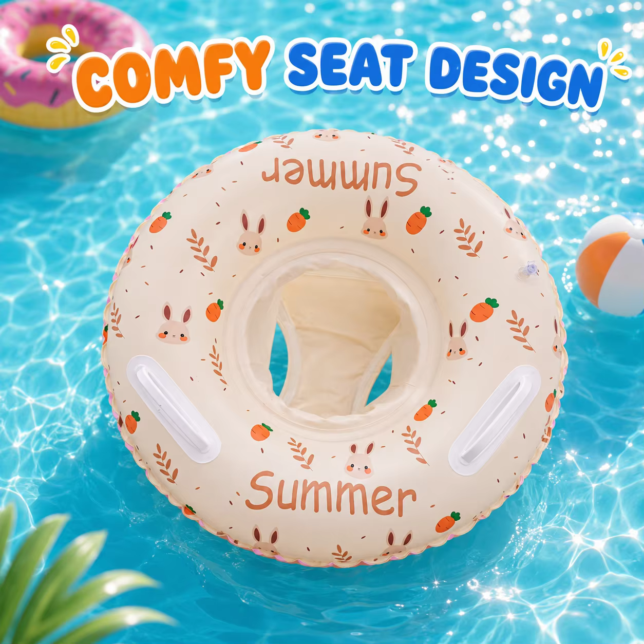 1PC Bouée de natation, Siège de piscine gonflable avec poignées