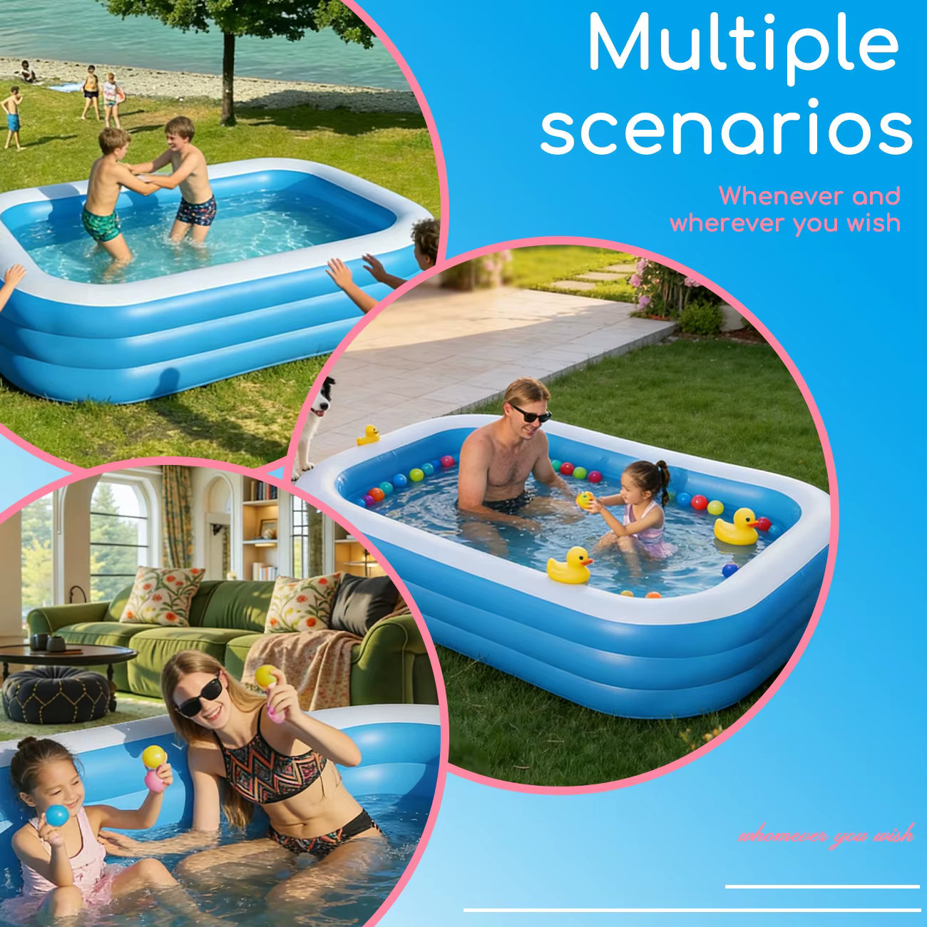 Piscine gonflable pour enfants et adultes