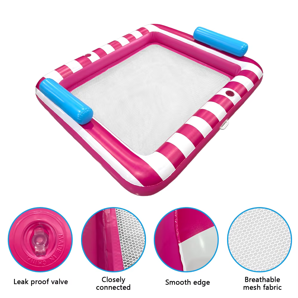 1 pièce Matelas flottant gonflable rayé pour piscine