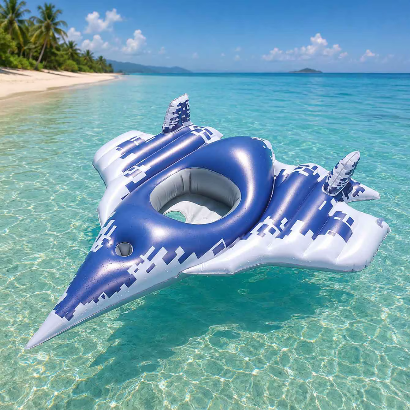 1PC Flotteurs de piscine en forme d'avion avec poignée et pistolet à eau