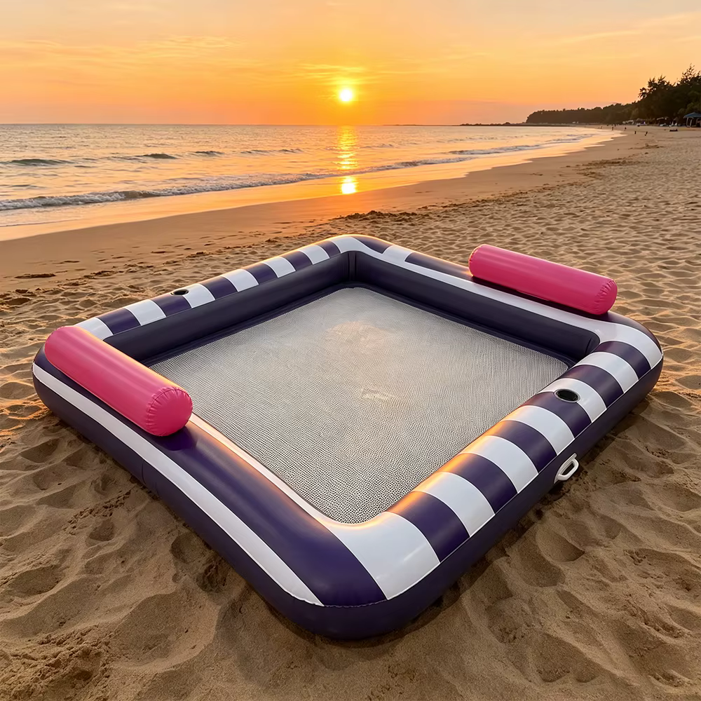1 pièce Matelas flottant gonflable rayé pour piscine